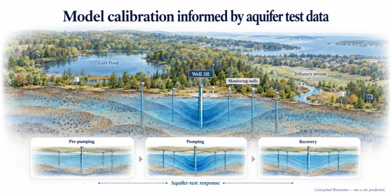 Transient groundwater model, North Kingstown Well 3R, Rhode Island